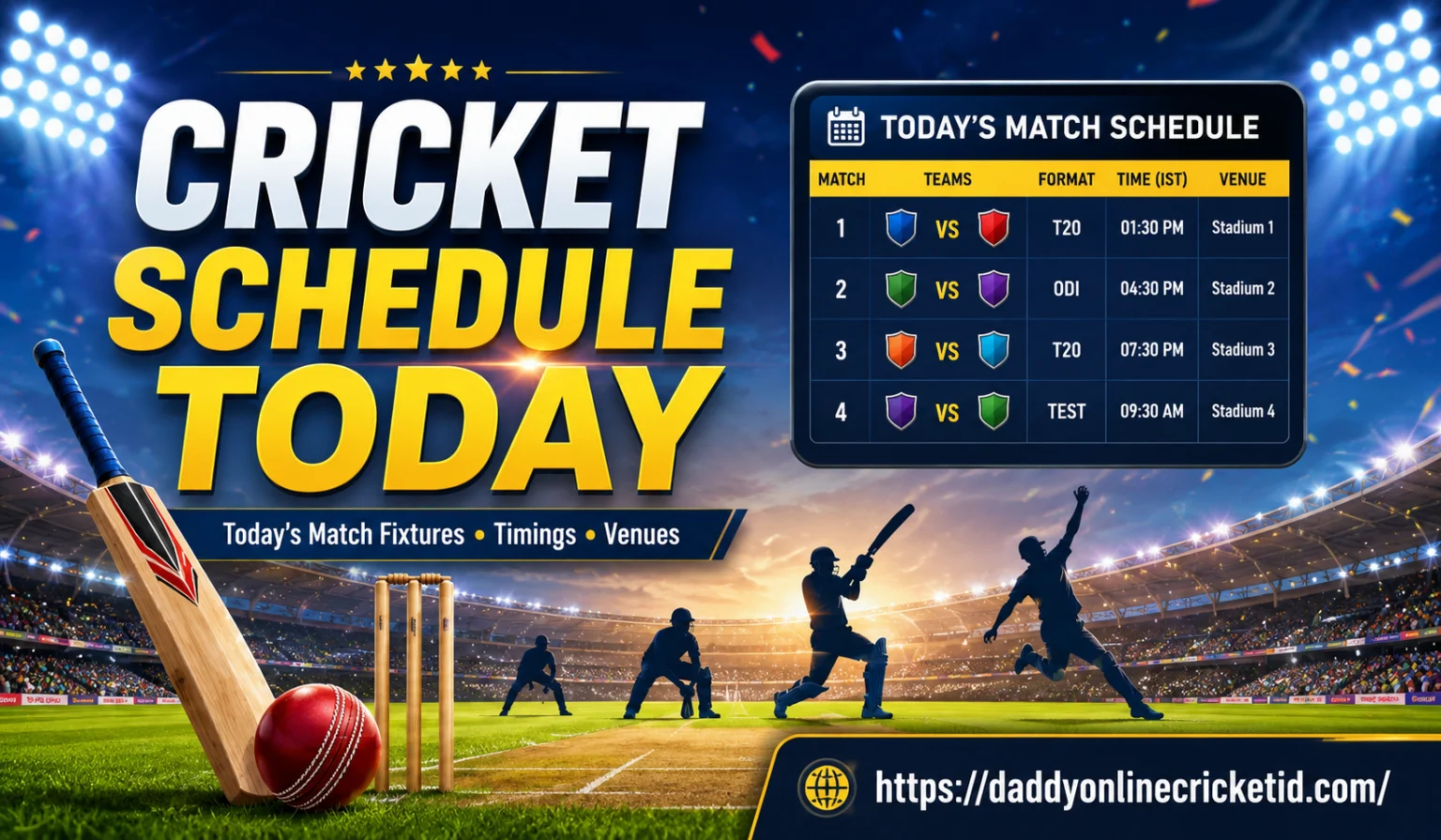 Cricket Schedule Today