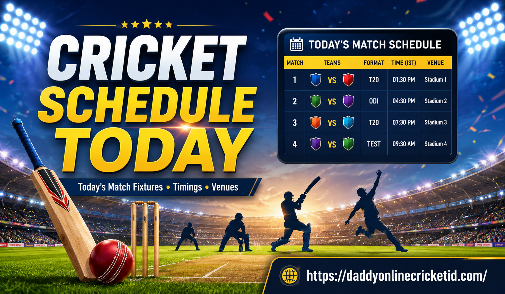Cricket Schedule Today