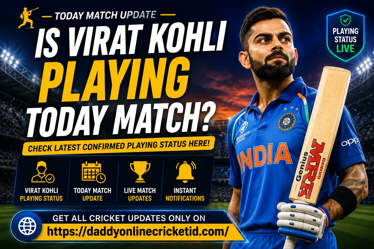 Is Virat Kohli Playing Today Match?