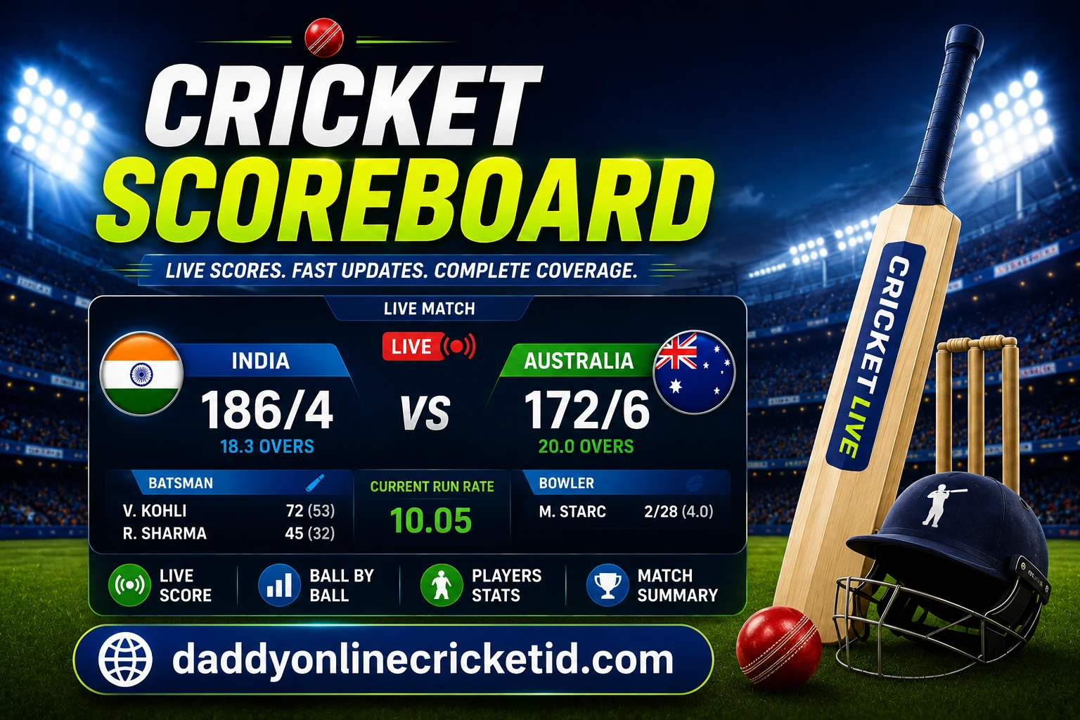 cricket scoreboard