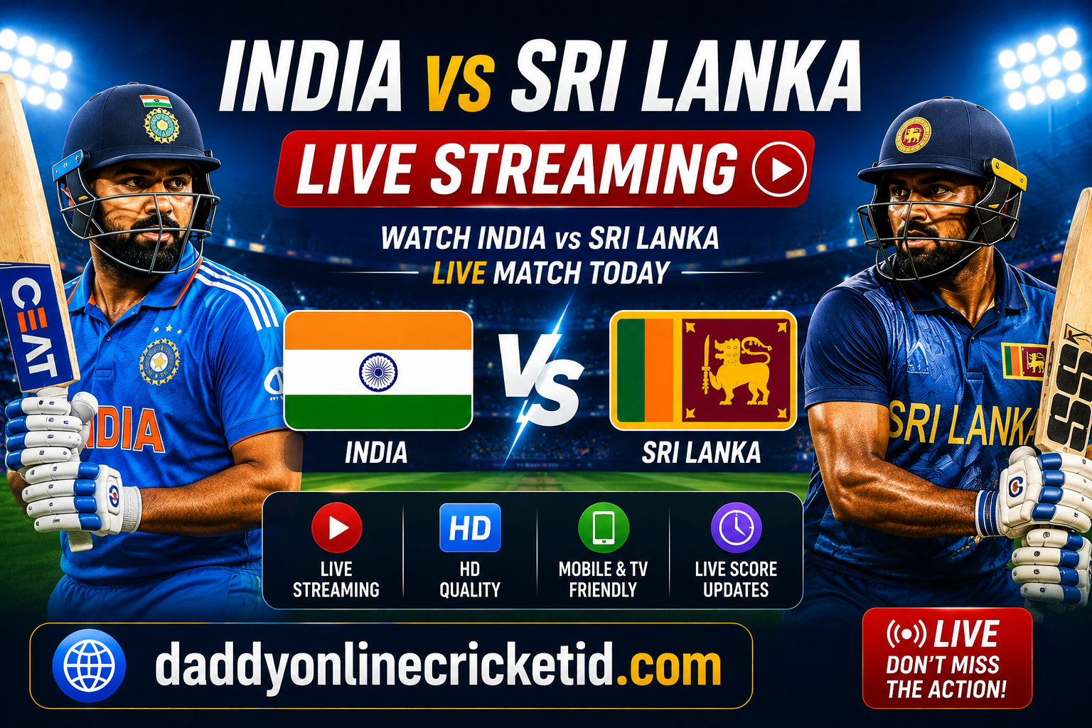 India vs Sri Lanka Live Streaming