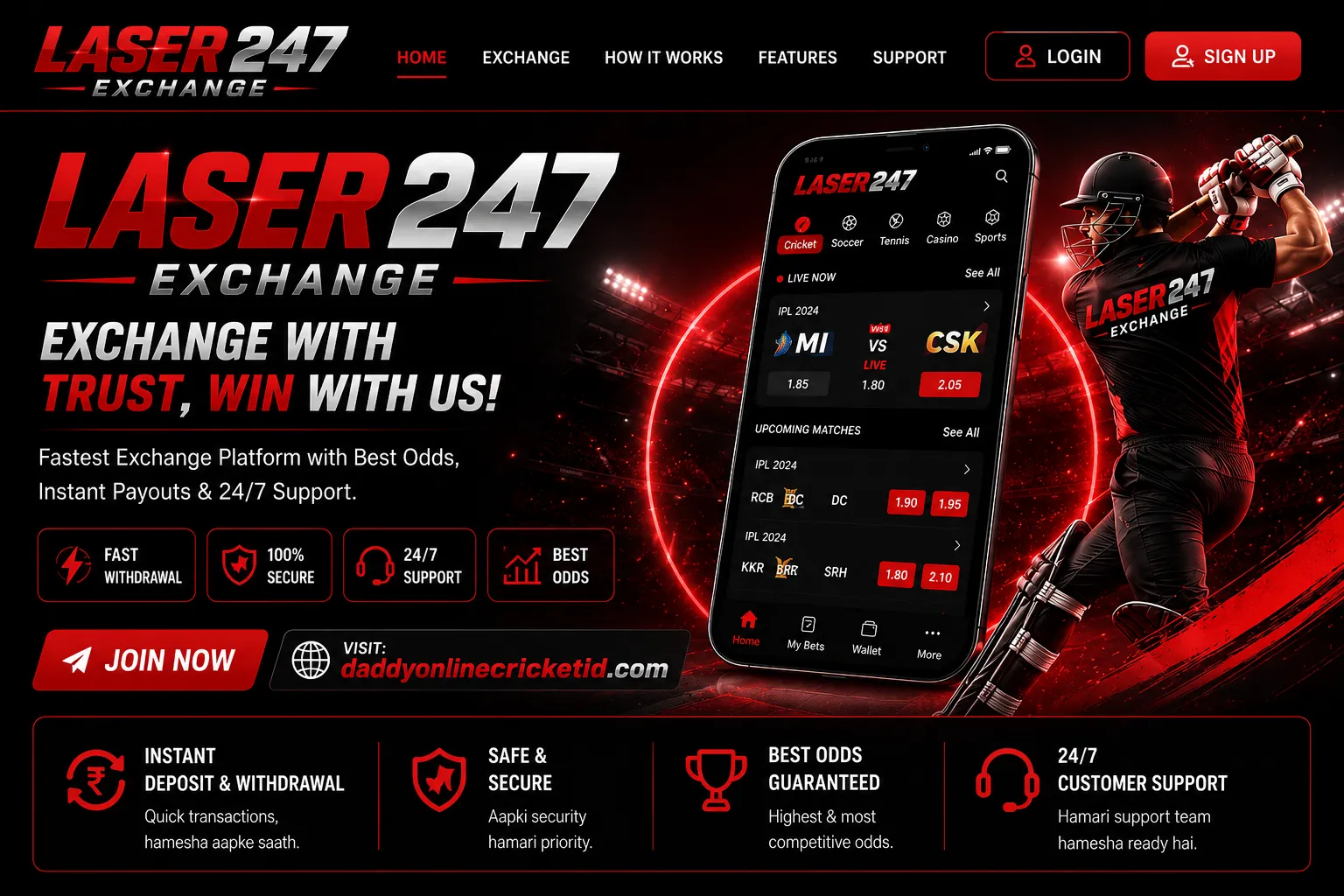 Laser247 – online cricket platform and account information